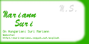 mariann suri business card